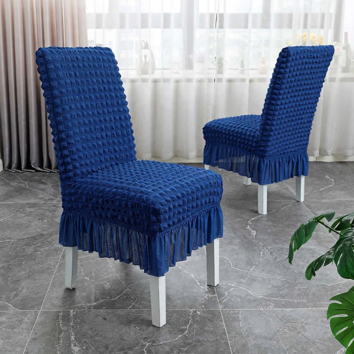 Bubble Frill Dining Chairs - Blue Color