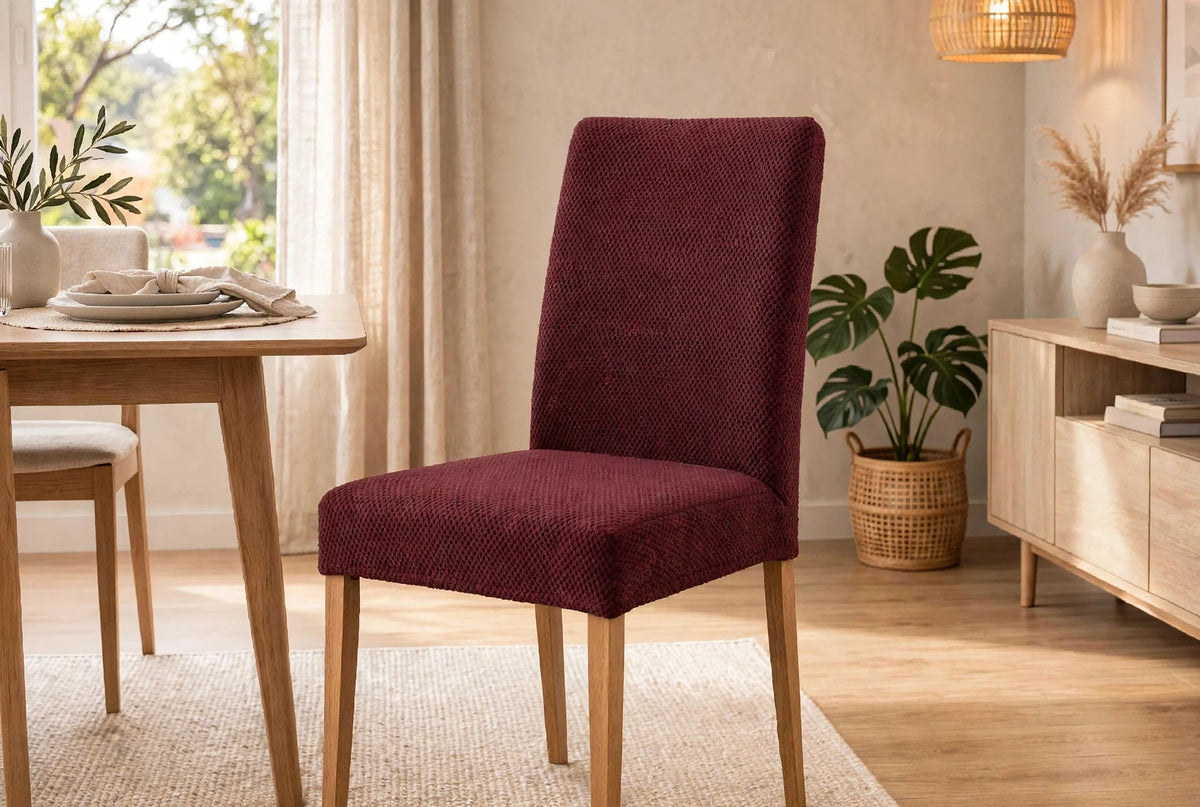 Micro Mesh Dining Chairs - Maroon Color