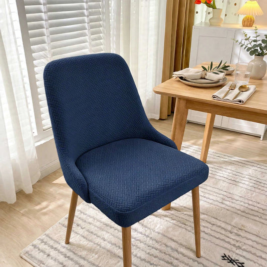 Jacquard Dining Chair Cover - Blue Color