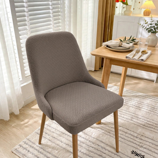 Jacquard Dining Chair Cover - Grey  Color