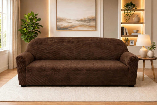 BUTTERFLY FABRIC SOFA COVER - DARK BROWN