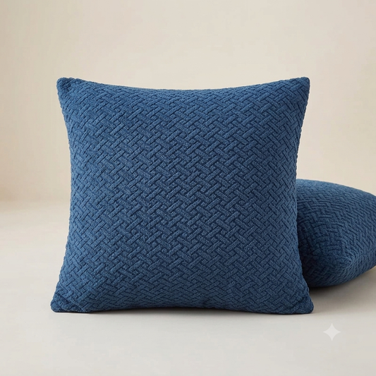Jacquard Cushion Cover - Color Blue