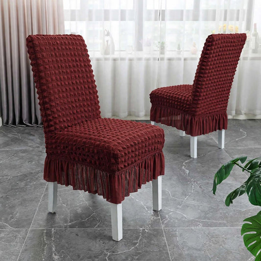 Bubble Frill Dining Chairs -   Maroon Color