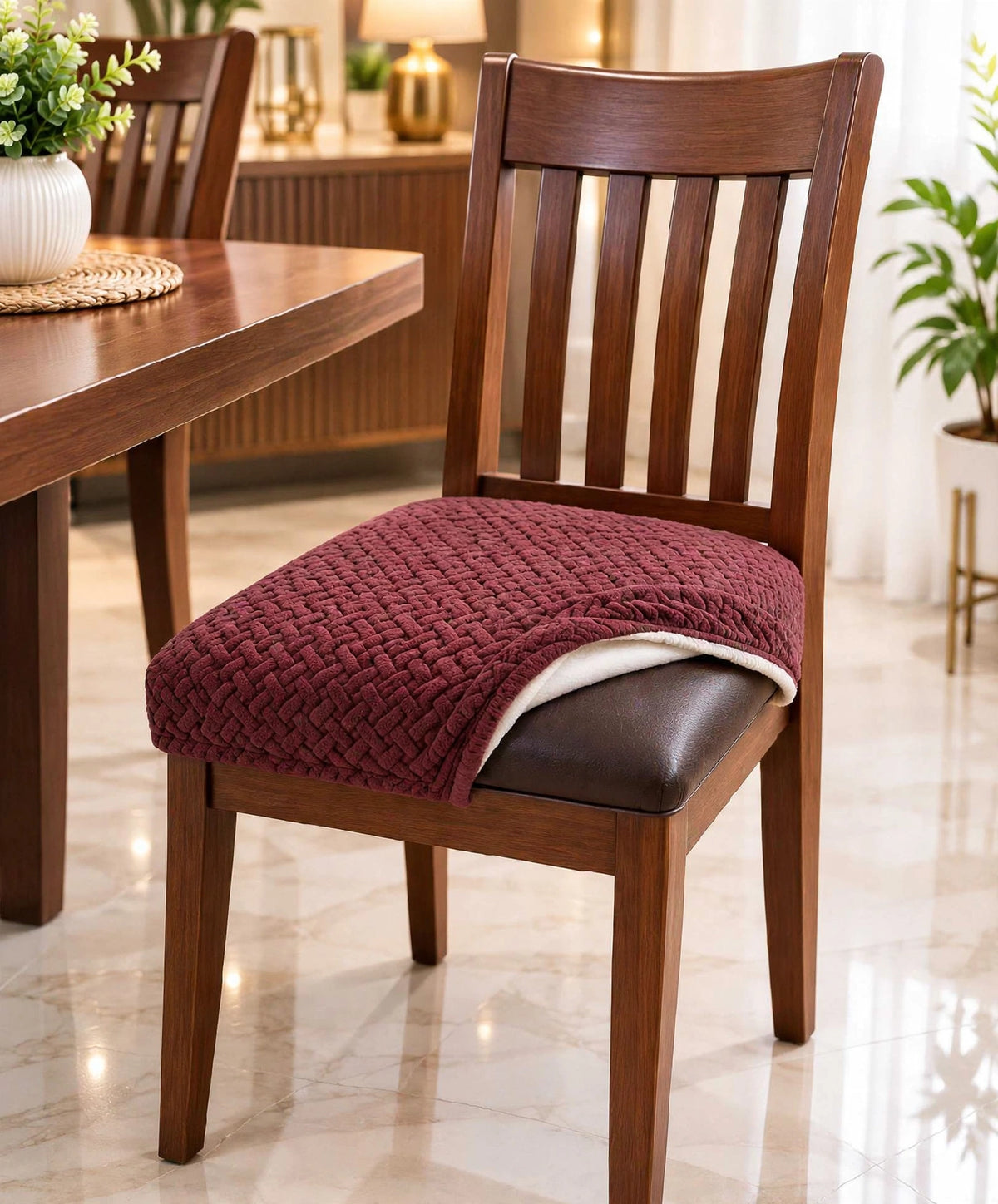Wooden  Chairs -   Maroon Color