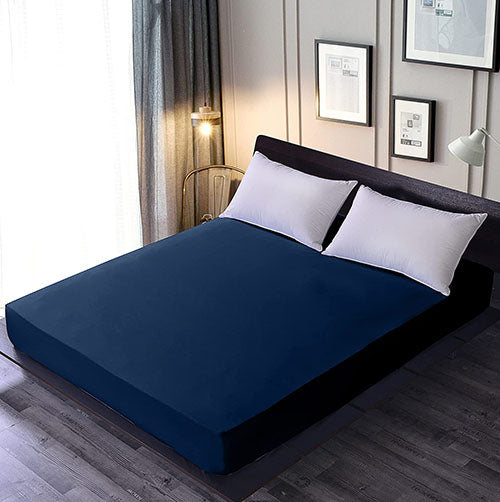Premium Waterproof Mattress Cover - Color Blue