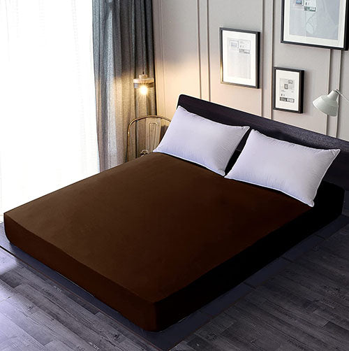 Premium Waterproof Mattress Cover - Color Brown