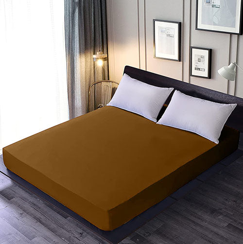 Premium Waterproof Mattress Cover - Copper Brown