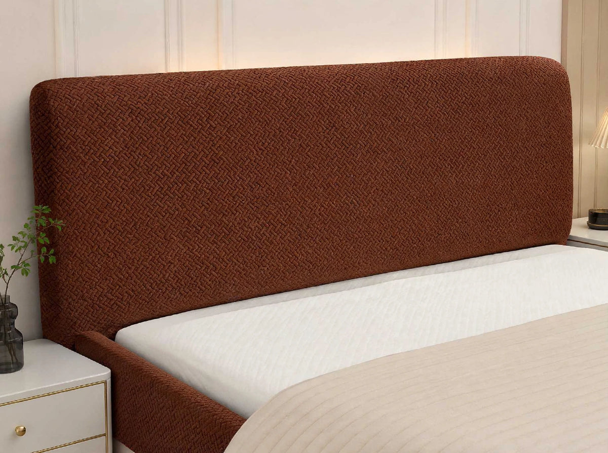 Premium  Bed Headboard Cover - Color Copper Brown