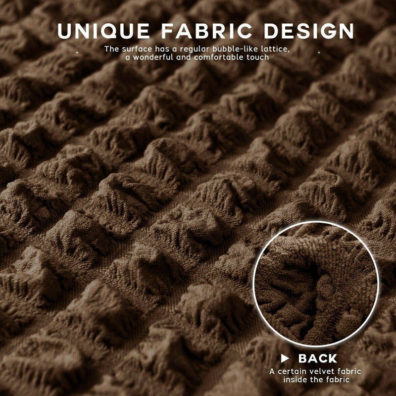 BUBBLE FRILL SOFA COVER - DARK BROWN