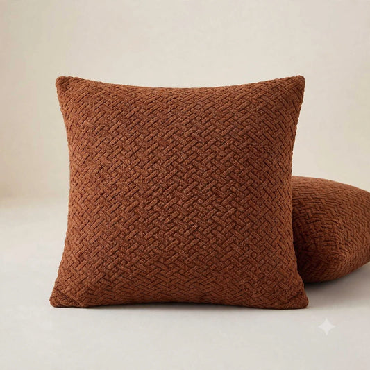 Jacquard Cushion Cover - Color Copper Brown