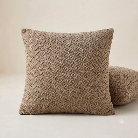 Jacquard Cushion Cover - Color Fawn
