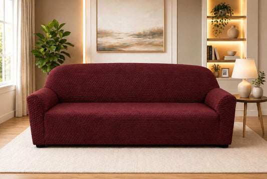 BUTTERFLY FABRIC SOFA COVER - MAROON