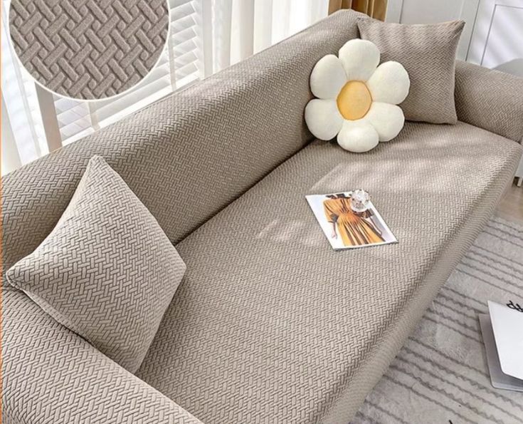 JACQUARD STRIP FABRIC SOFA COVER - MOUSE