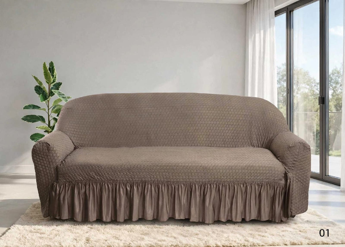 BUTTERFLY TURKISH FRILL SOFA COVER - MOUSE