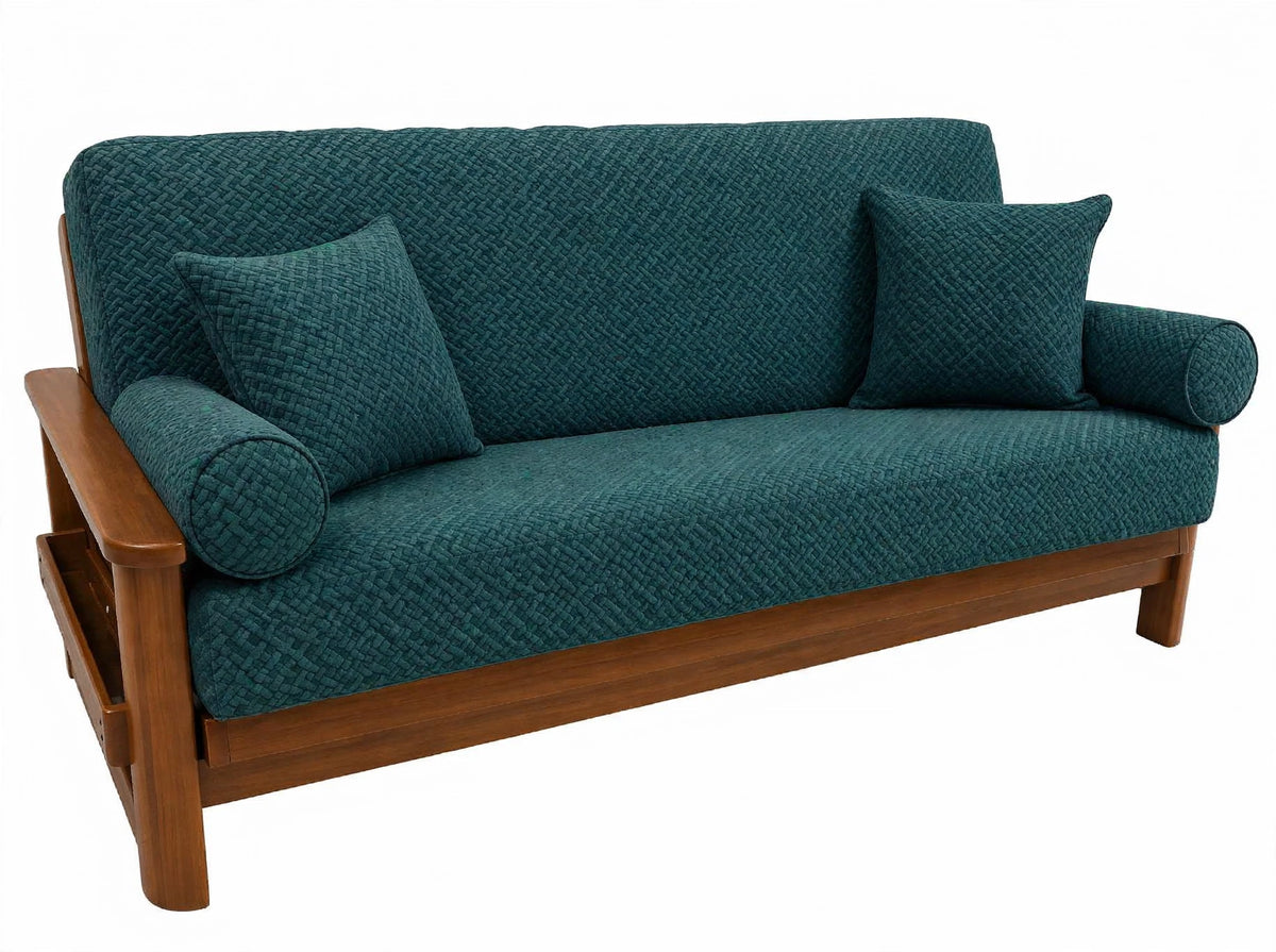 JACQUARD WOODEN SOFA COVER - ZINC