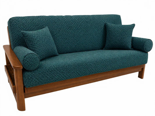 JACQUARD WOODEN SOFA COVER - ZINC