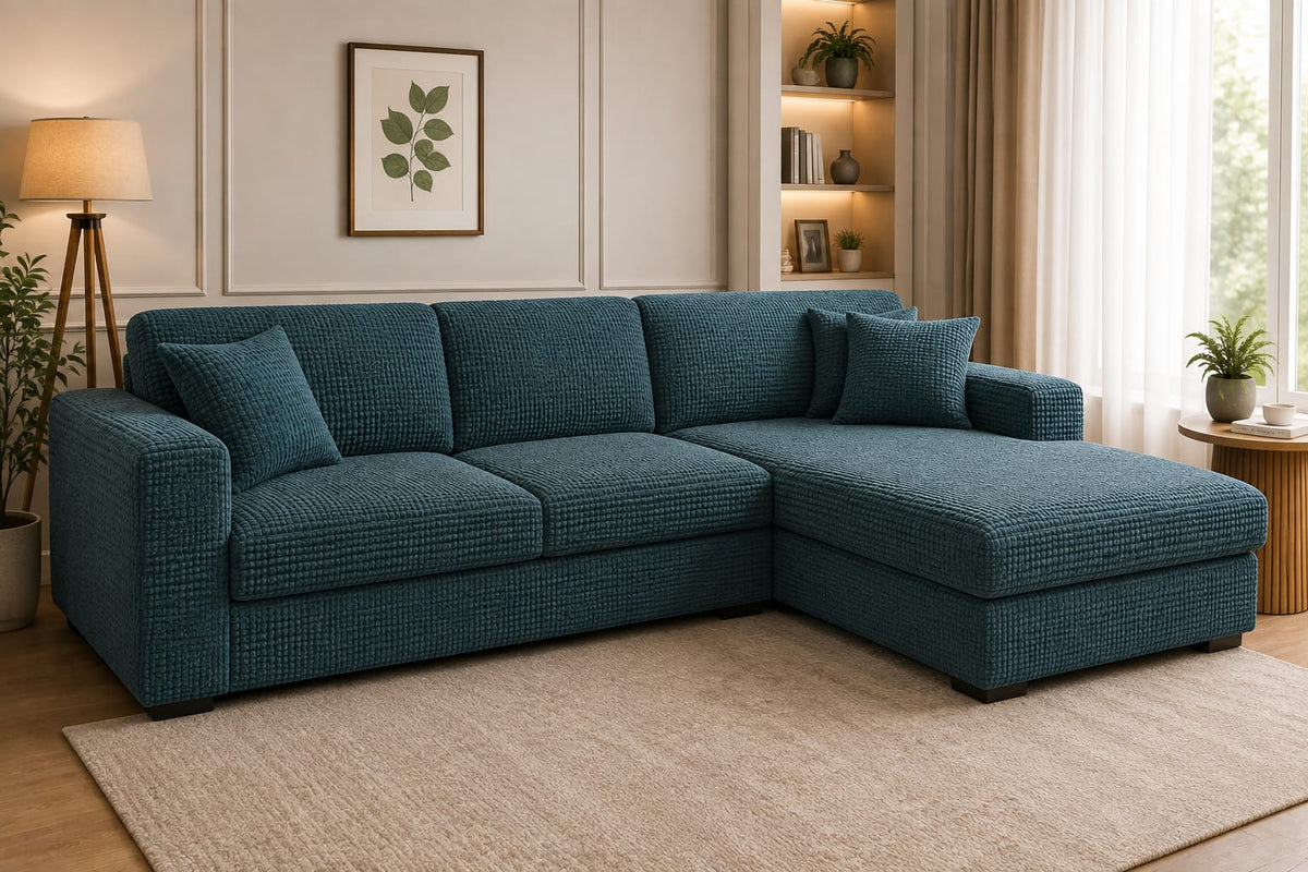 BUBBLE L-SHAPE SOFA COVER - ZINC
